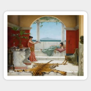 The Sweet Siesta Of A Summer Day by John William Godward Sticker